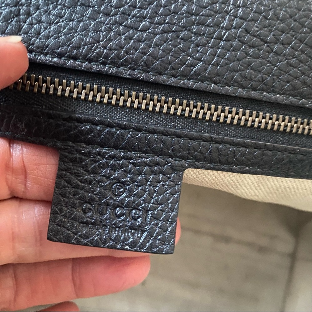 GUCCI GG MARMONT LEATHER TOP HANDLE BAG 421890 BLACK - Picture 11 of 15